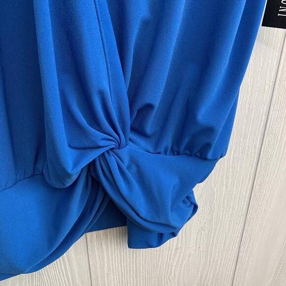 INC International Concepts Blue V-Neck Wrap Top XL NWT - Picture 4 of 6